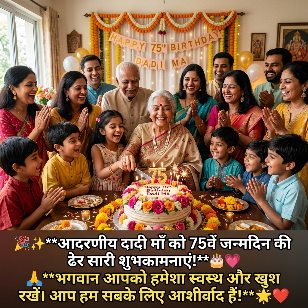 75th Birthday Wishes in Hindi