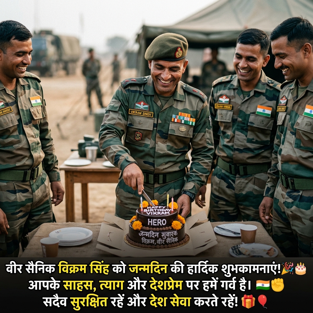 Army/Soldier Birthday Wishes in Hindi