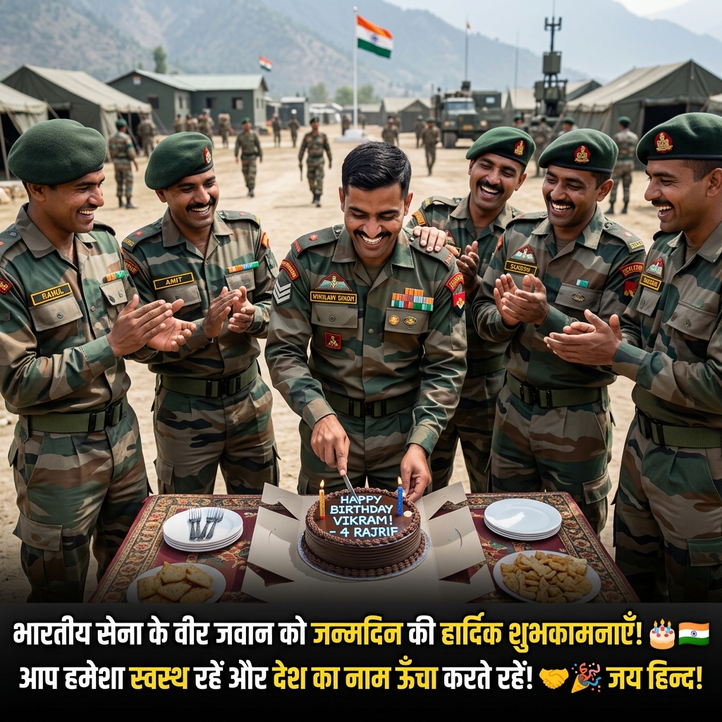Army/Soldier Birthday Wishes in Hindi
