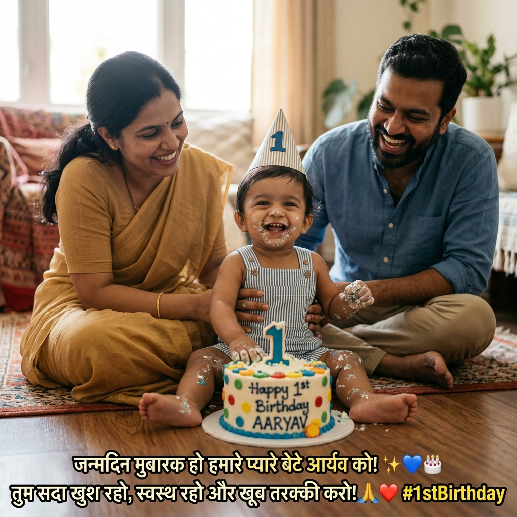 Birthday Wishes for Baby Boy (1st Birthday) in Hindi