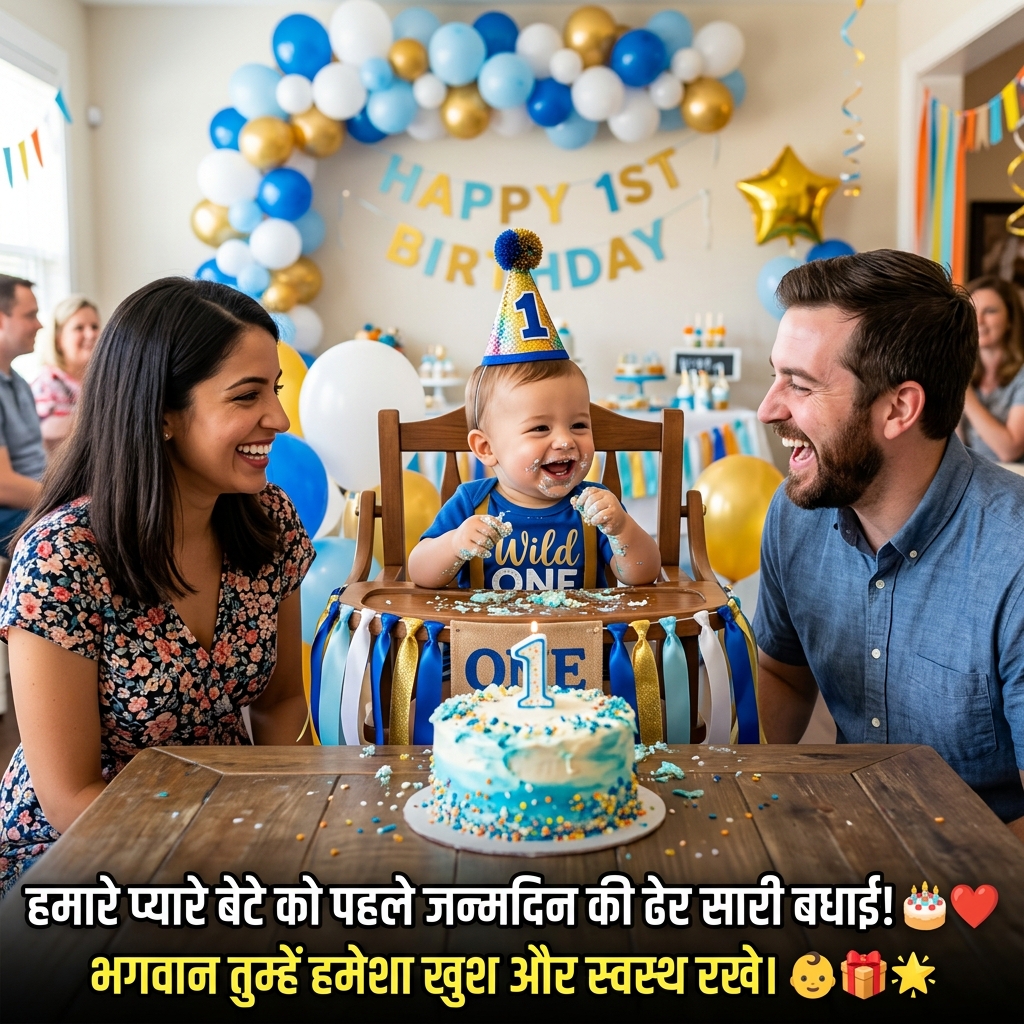 Birthday Wishes for Baby Boy (1st Birthday) in Hindi