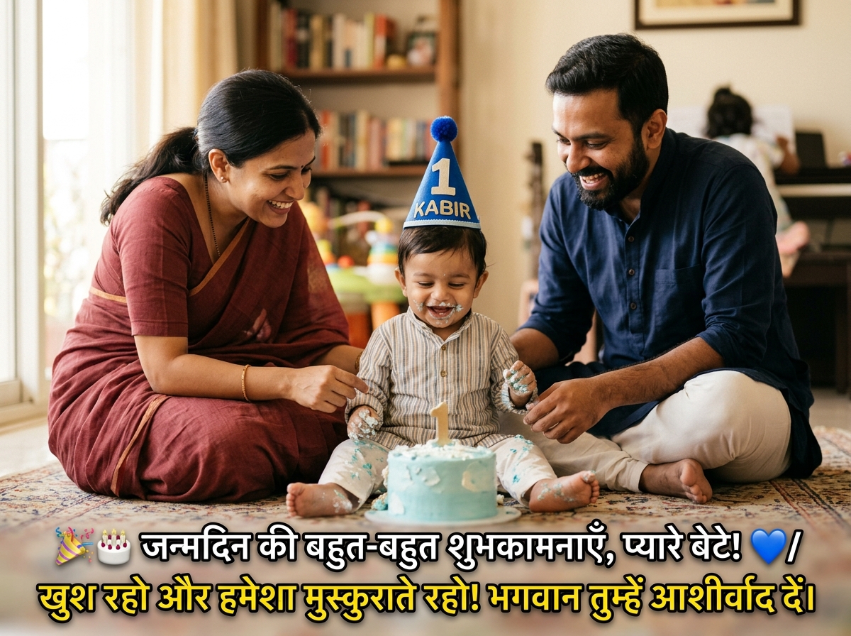 Birthday Wishes for Baby Boy (1st Birthday) in Hindi
