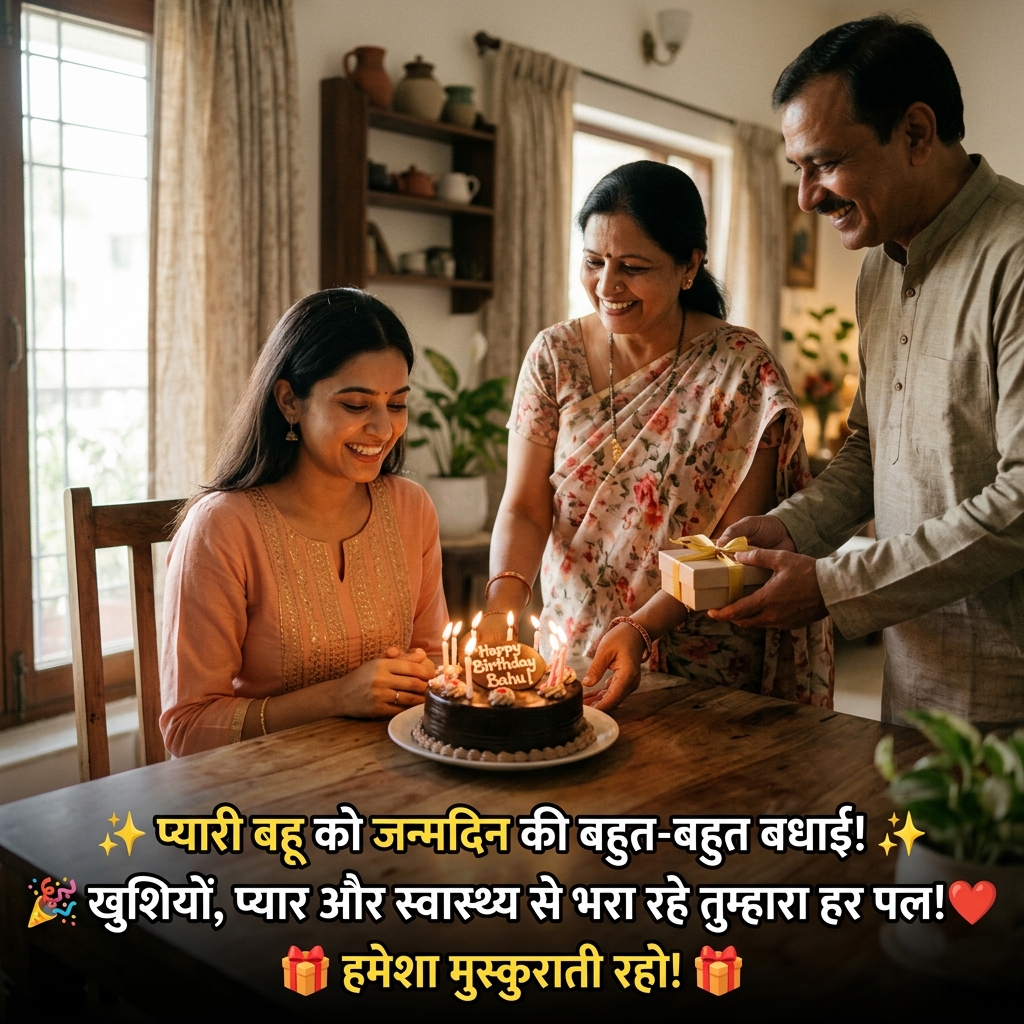 Birthday Wishes for Daughter-in-law/Bahu in Hindi