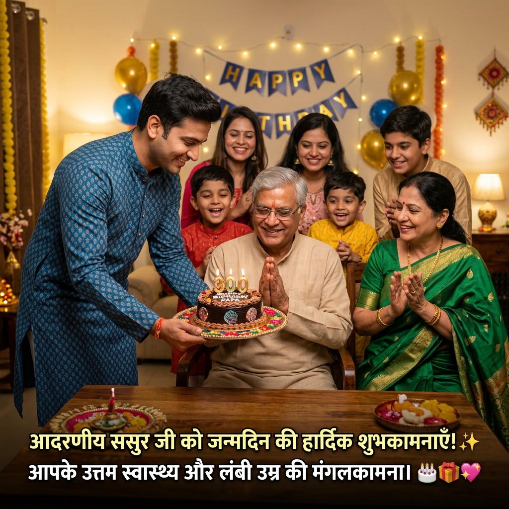 Birthday Wishes for Father-in-law/Sasur in Hindi