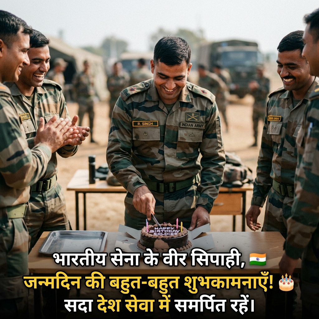 Army/Soldier Birthday Wishes in Hindi