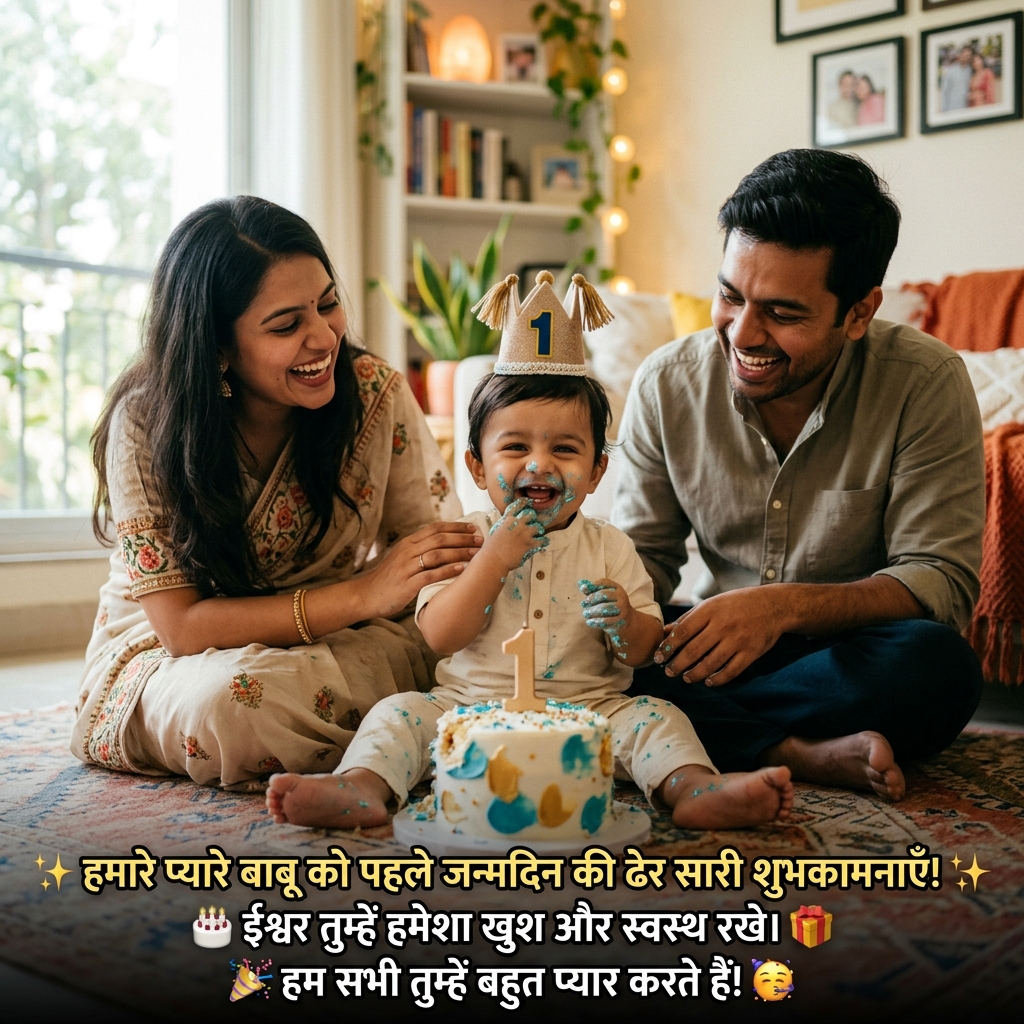 Birthday Wishes for Baby Boy (1st Birthday) in Hindi