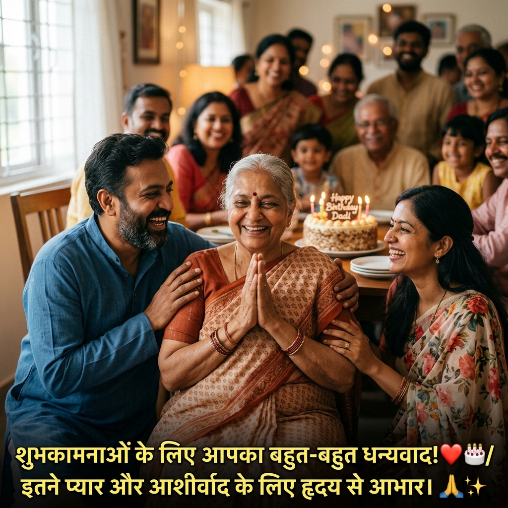 Thank You / Dhanyawad for Birthday Wishes in Hindi