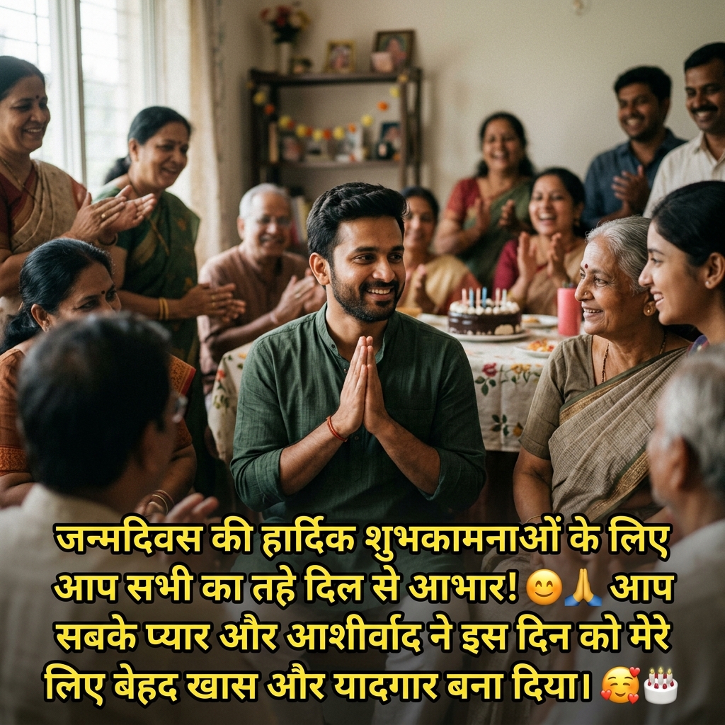 Thank You / Dhanyawad for Birthday Wishes in Hindi