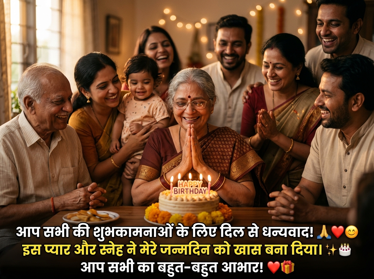 Thank You / Dhanyawad for Birthday Wishes in Hindi
