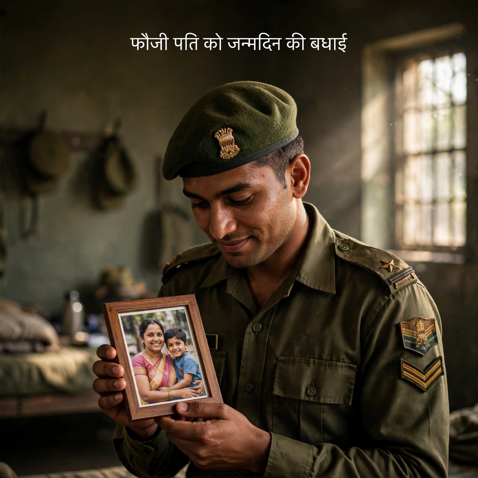 फौजी पति के लिए जन्मदिन शुभकामनाएं