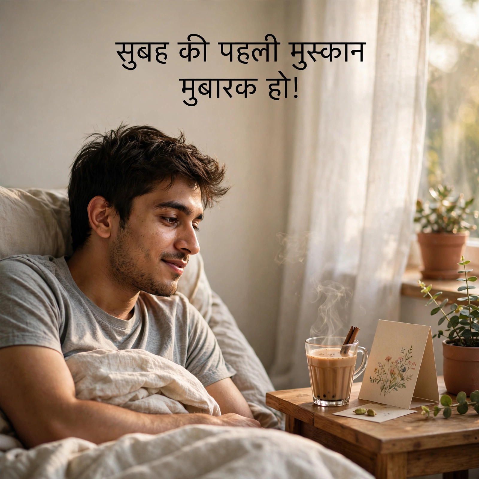 सुबह-सुबह बर्थडे कार्ड और चाय के साथ जन्मदिन की शुभकामनाएं