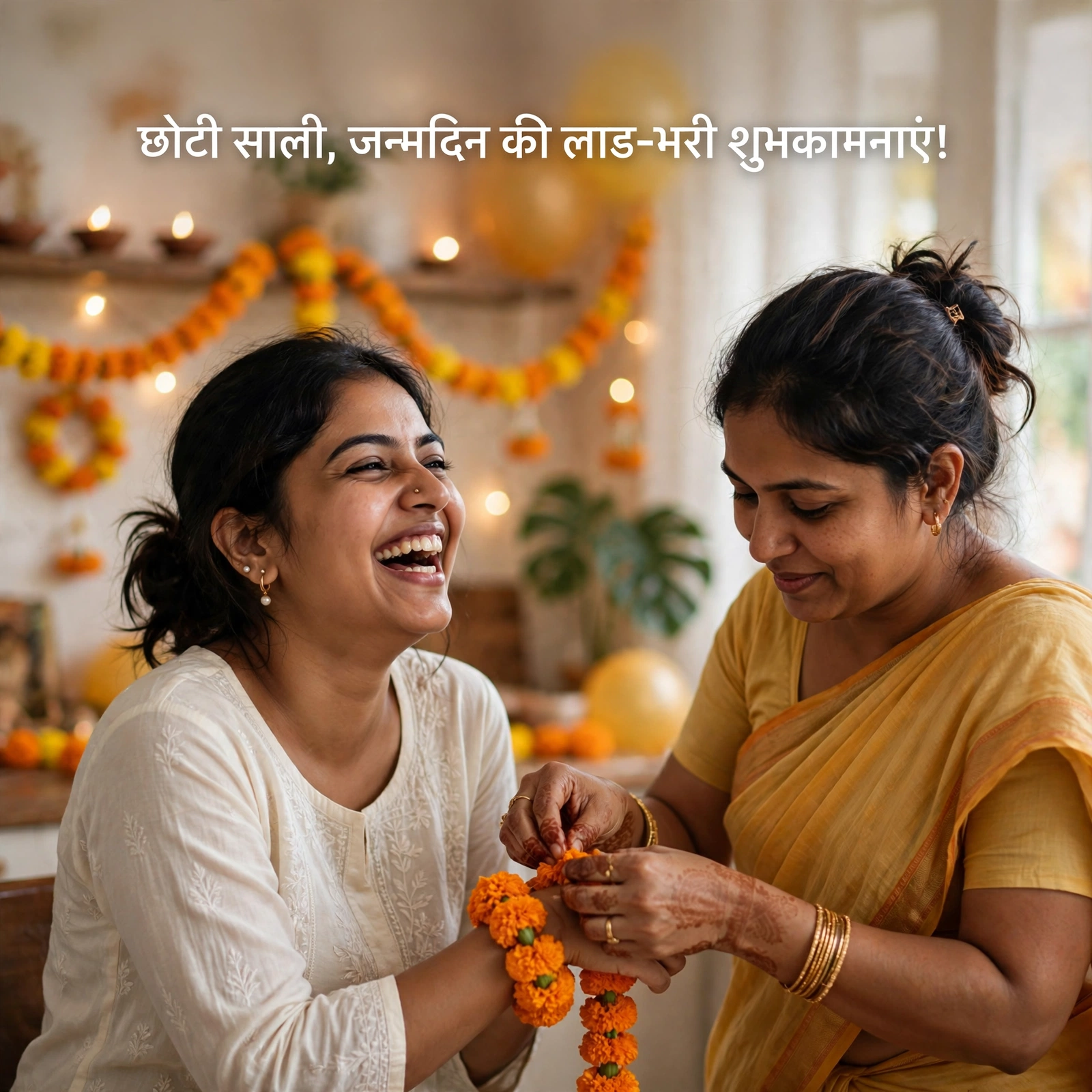 छोटी साली के लिए लाड-प्यार भरे संदेश - जन्मदिन शुभकामना इमेज