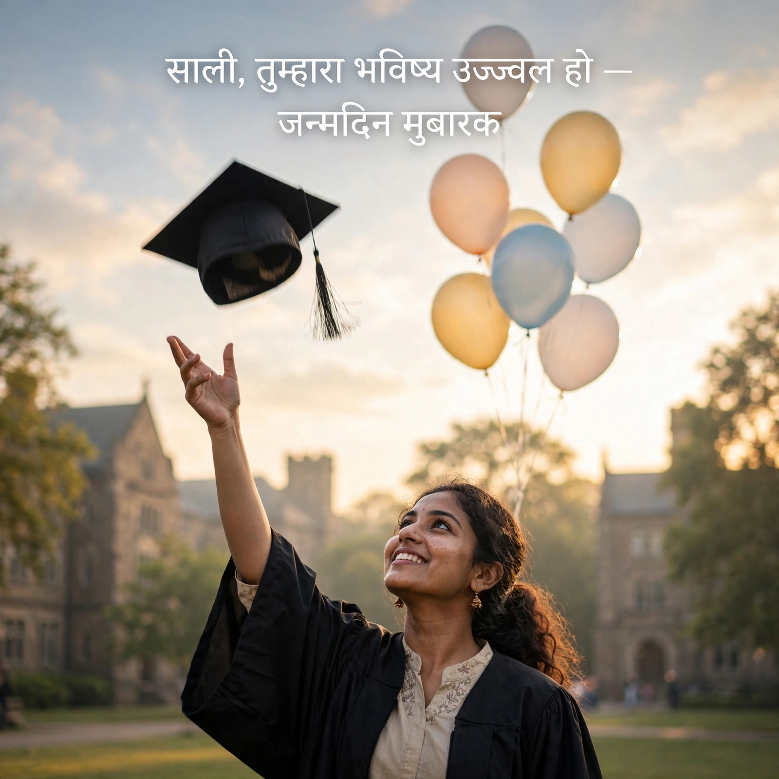 साली के उज्जवल भविष्य की कामना वाले संदेश - जन्मदिन शुभकामना इमेज